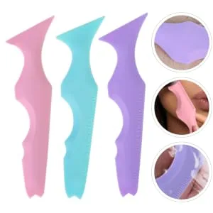 DRESSOOS 3pcs Silicone Beauty Ruler Smoky Eyeshadow Eyelash Tools Eyeliner Stencil Massage - product information 3