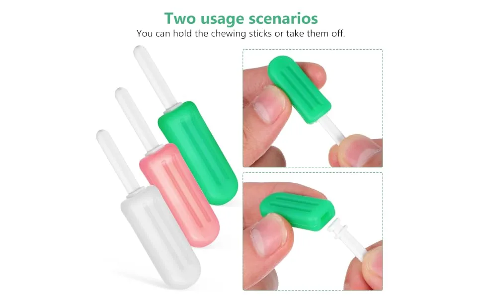 HAPINARY 6 Pcs Popsicle Silicone Chew Chewies Jaw Teeth Device Chewing Gum Invisible - product information 3