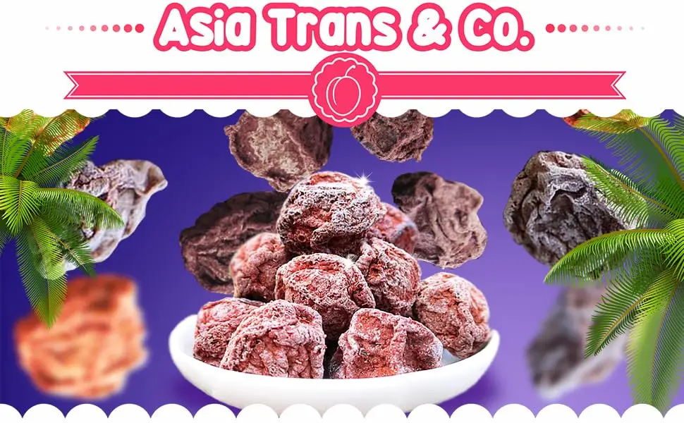 Asia Trans Seeded White Li Hing Mui Crack Seed Plums | Hawaiian Favorite | Salty, Sour, & Bitter Dried Asian Plum Candy - plums