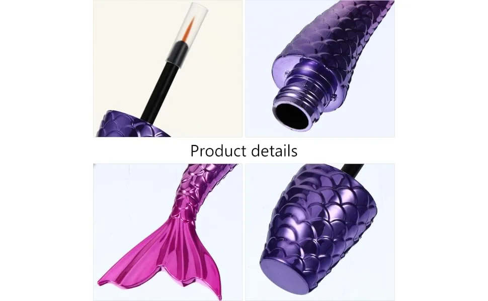 Outanaya DIY Mascara Kit 2pcs Eyeliner Packaging Eyeliner Pencil Lip Gloss Containers Liquid Eyeliner Mermaid As Shown 2 10.5X3.5X2CM - product information 4