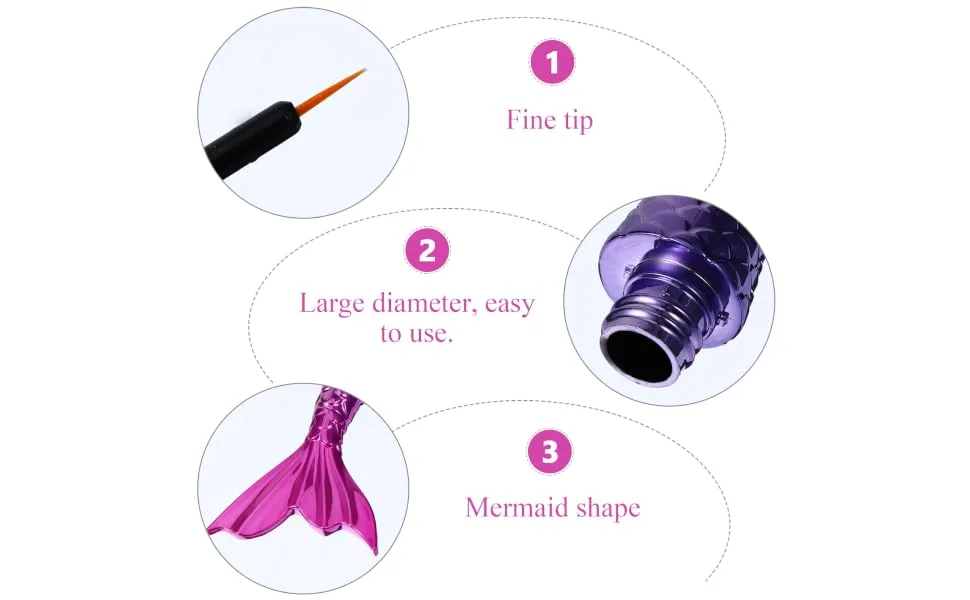 Outanaya DIY Mascara Kit 2pcs Eyeliner Packaging Eyeliner Pencil Lip Gloss Containers Liquid Eyeliner Mermaid As Shown 2 10.5X3.5X2CM - product information 5