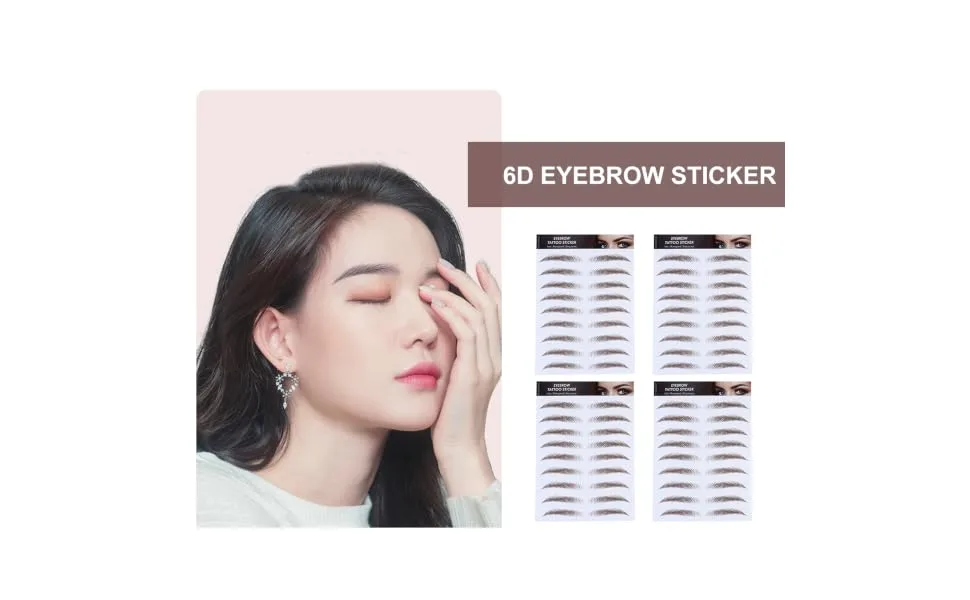 FOYTOKI 4pcs Eyebrow Stickers Waterproof Eyebrows False Eyebrows Cosmetics Water Proof Transfer Stickers 6d - product information 1