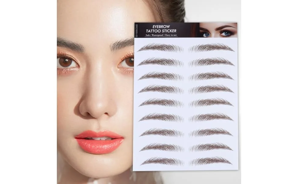FOYTOKI 4pcs Eyebrow Stickers Waterproof Eyebrows False Eyebrows Cosmetics Water Proof Transfer Stickers 6d - product information 4