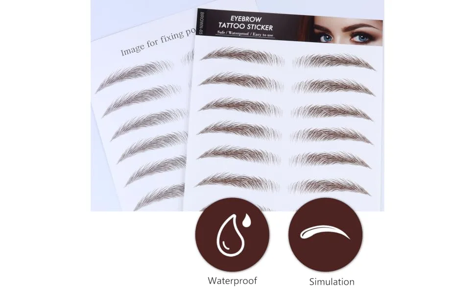 FOYTOKI 4pcs Eyebrow Stickers Waterproof Eyebrows False Eyebrows Cosmetics Water Proof Transfer Stickers 6d - product information 5