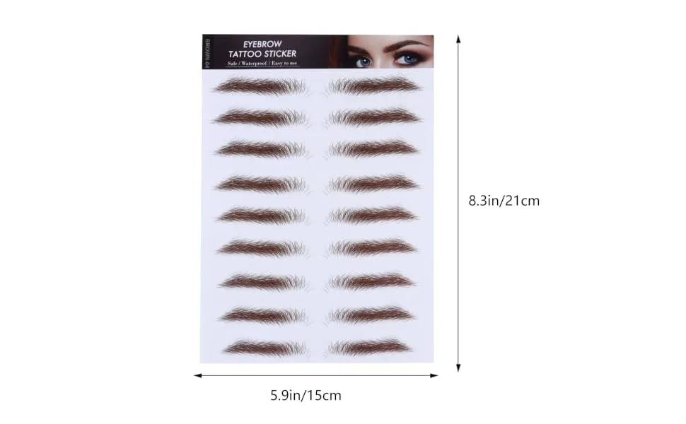 FOYTOKI 4pcs Eyebrow Stickers 6d Hair Eyebrows Hair-like Eyebrows False Eyebrows Cosmetics Transport 4d Mold 21x15cm Brown - product information 2