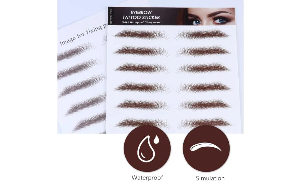 HAPINARY 4pcs Eyebrow Stickers Eyebrows Makeup Tools Blush Makeup Eyebrow Tool Modify 4d 21x15cm Brown - product information 6