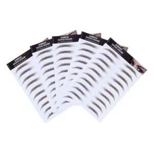 Outanaya Authentic Eyebrows 5pcs Eyebrow Stickers Shaping Brow Shaper Eyebrow Stencils Semi-permanent Transfer Stickers 6d 21x15cm Brown - product information 1