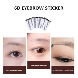 Outanaya Authentic Eyebrows 5pcs Eyebrow Stickers Shaping Brow Shaper Eyebrow Stencils Semi-permanent Transfer Stickers 6d 21x15cm Brown - product information 2
