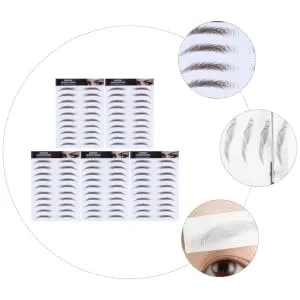 Outanaya Authentic Eyebrows 5pcs Eyebrow Stickers Shaping Brow Shaper Eyebrow Stencils Semi-permanent Transfer Stickers 6d 21x15cm Brown - product information 6