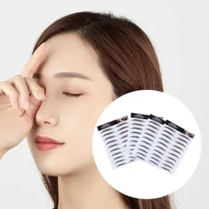 VINTORKY 4pcs Eyebrow Stickers False Eyebrows for Women Eyebrow Makeup Artificial Eyebrow 3d Cosmetic Make up 21x15cm Brown - product information 2