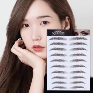 VINTORKY 4pcs Eyebrow Stickers False Eyebrows for Women Eyebrow Makeup Artificial Eyebrow 3d Cosmetic Make up 21x15cm Brown - product information 6