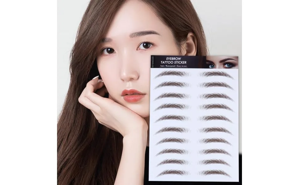 4pcs Eyebrow Stickers Waterproof Makeup Peel off Brow 6d Hair-like Eyebrows Stickers Transport Tool 21x15cm Brown - product information 3