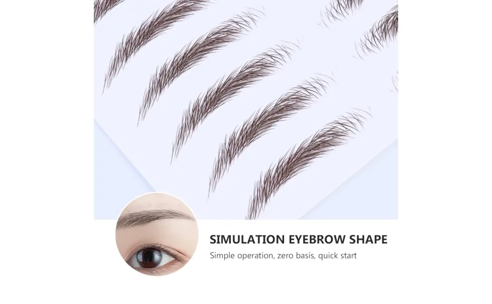 4pcs Eyebrow Stickers Waterproof Makeup Peel off Brow 6d Hair-like Eyebrows Stickers Transport Tool 21x15cm Brown - product information 4
