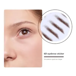 IWOWHERO 4pcs Eyebrow Stickers Hair Like Eyebrows 6d Eyebrows Artificial Eyebrow Pearlescent 4d Makeup Tools - product information 4