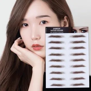 IWOWHERO 4pcs Eyebrow Stickers Hair Like Eyebrows 6d Eyebrows Artificial Eyebrow Pearlescent 4d Makeup Tools - product information 5