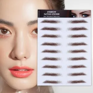 IWOWHERO 4pcs Eyebrow Stickers Hair Like Eyebrows 6d Eyebrows Artificial Eyebrow Pearlescent 4d Makeup Tools - product information 6