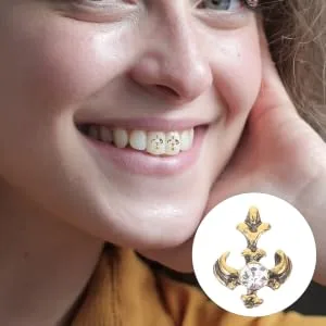 COLLBATH 3pcs Retro Vintage Decor Retro Decor Teeth Grills European and American Clothing - product information 2