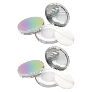 VINTORKY 2pcs Box Powder Box Cake Boxes Cushion Compact Empty Plastic Loose Powder Cases Ultra Thin Clamshell - product information 1