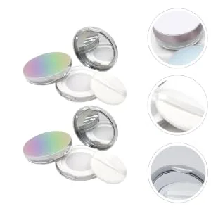 VINTORKY 2pcs Box Powder Box Cake Boxes Cushion Compact Empty Plastic Loose Powder Cases Ultra Thin Clamshell - product information 3
