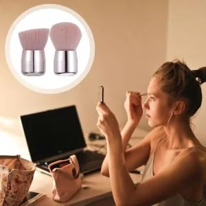 2pcs Mushroom Head Stucco Blush Brush Foundation Brush Mineral Brush Foundation Makeup - product information 3