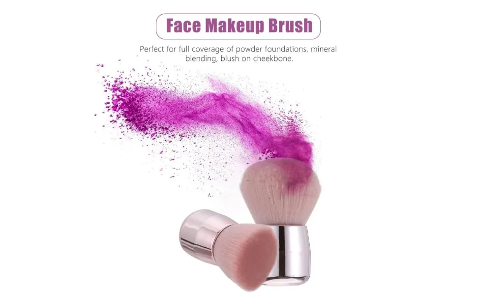 2pcs Mushroom Head Stucco Blush Brush Foundation Brush Mineral Brush Foundation Makeup - product information 6
