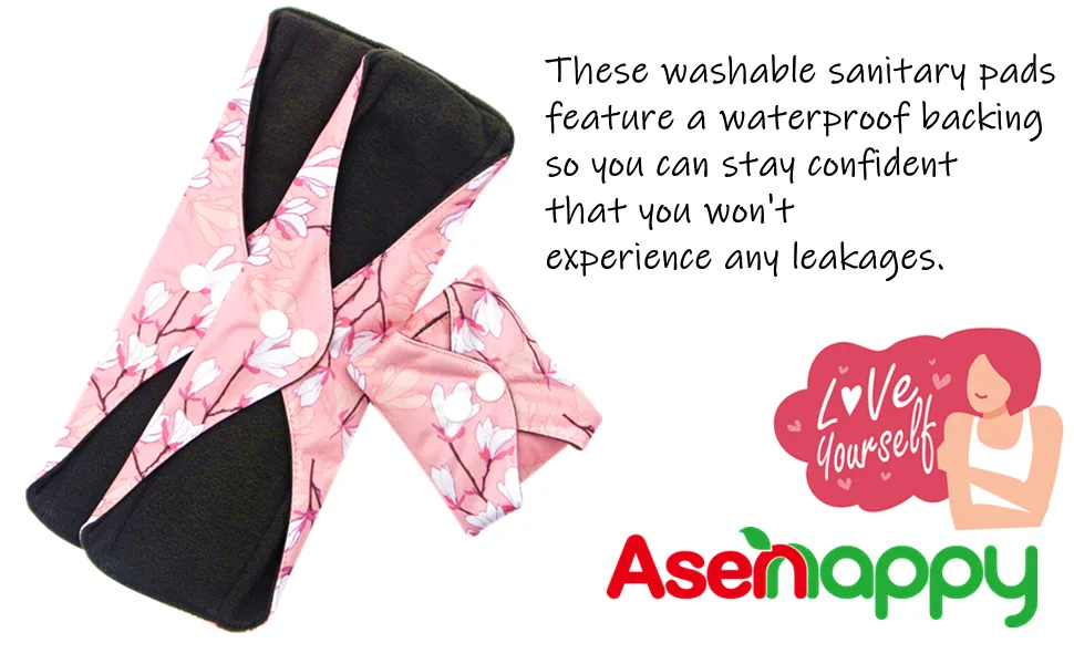 Asenappy Sanitary Pad, 10 PCs Reusable Cloth Pad Washable Cloth Menstrual Pads Panty Liners (Multicolor A) - cloth pads menstrual