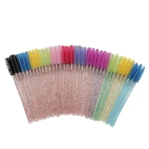 CIMAXIC 100pcs eyelash mascara lash applicator eyelash makeup brush eyebrow comb Cosmetic bag spiral Miss Size 1 Pink - product information 2