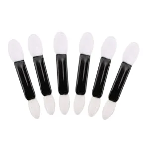FOYTOKI 50pcs Women Eyeshadow Brush Beauty Sponge Double Sided Eyeshadow Brush Foam White Miss Oval Lipstick - product information 2