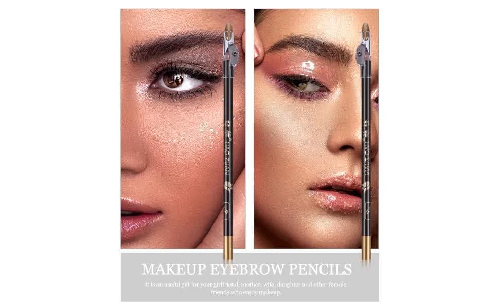 8pcs pencil sharpener eyebrow pencil haozhuang eyebrow pencil Eyebrow Pencils Makeup Accessories 1 count (Pack of 1) Black - product information 4