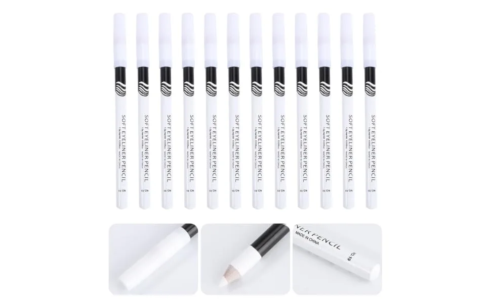CIMAXIC 24pcs eyeliner pencil white accessories highlight makeup Eye Makeup Tool Wooden pole gel woman - product information 7