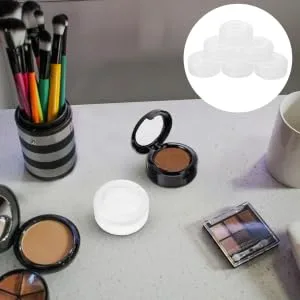 Gogogmee 8pcs Box Empty Eye Shadow Box Creme Eyeshadows Gram Jar To Go Makeup Tools Abs White Travel Cosmetic 4x3.8cm White - product information 1