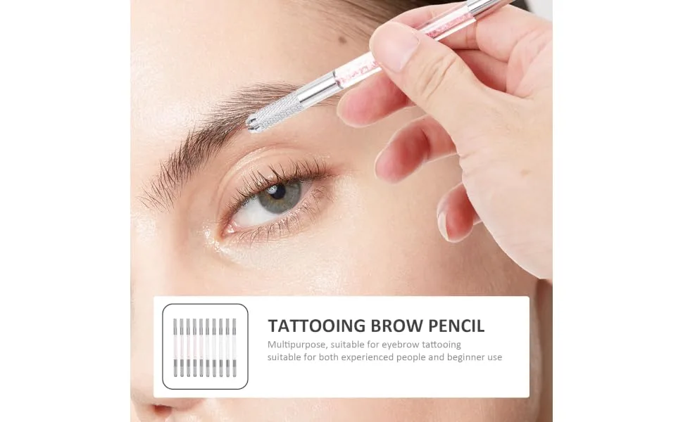 FOYTOKI Makeup Gadgets 10pcs Crystal Eyebrow Pencil Eyebrow Pen Multipurpose Tool Microblading Pencil Hand Pen - product information 5