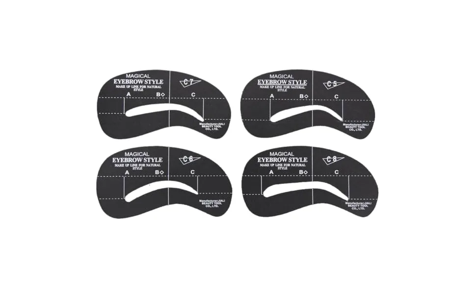 24pcs 6 Sets eyebrows shape eyebrow templates stencils Eyebrow stencils mold cosmetic card - product information 1
