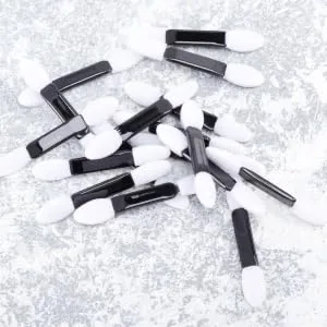 Gogogmee 100pcs Make up Applicators for Face Dual Sided Eyeshadow Brush Makeup Eyeshadow Brush Smudge Brush M White - product information 1