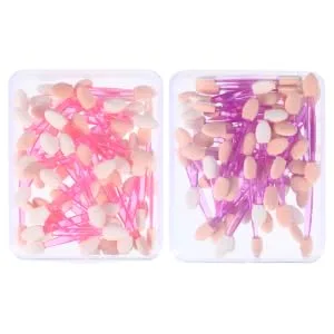 Gogogmee 100pcs Double Ended Eyeshadow Brush Cosmetic Applicators Makeup Brush Sponge Brush Make up Plastic - product information 6