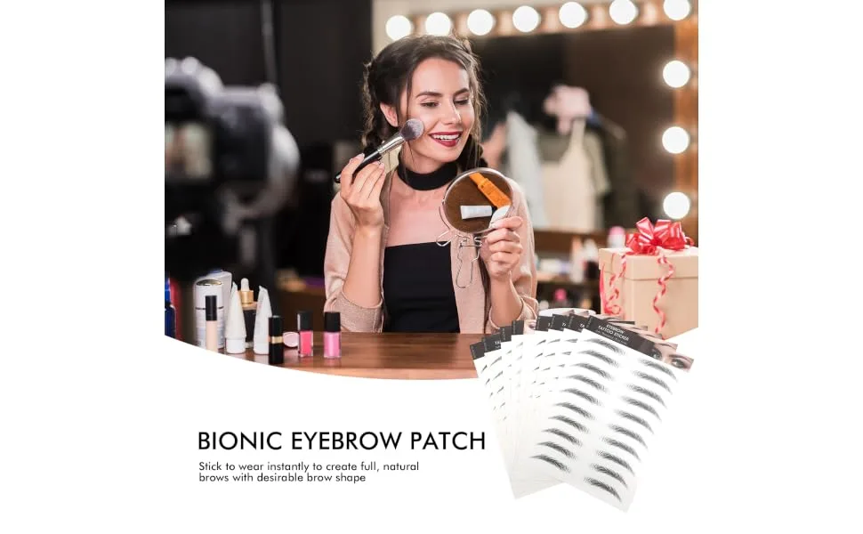 HAPINARY Black Eyebrows 10Pcs Imitation Eco black stickers 3D Eyebrows Stickers Beauty Eyebrow Stickers 6d - product information 6