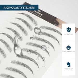 HAPINARY Black Eyebrows 10Pcs Imitation Eco black stickers 3D Eyebrows Stickers Beauty Eyebrow Stickers 6d - product information 7