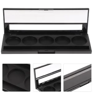 PLAFOPE 2pcs 5 Eyeshadow Case Eye Shadow Cosmetics Palette Eyeshadow Empty Case Travel Pack Child Bracket - product information 6