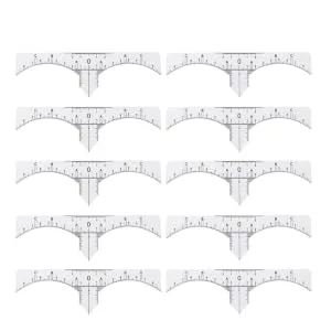 Outanaya 10pcs Set Eyebrow Ruler Microblading Ruler Guide Makeup Gadgets Scale Ruler Disposable White - product information 6
