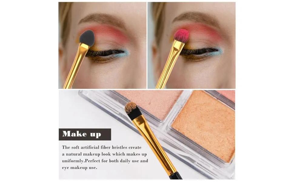 Gogogmee 20pcs Double Ended Eyeshadow Brush Makeup Brush Make up Dual Sided Eyeshadow Liquid Makeup Set Miss - product information 6