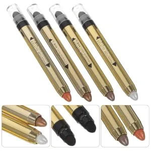IWOWHERO 4pcs Highlighter Pencil Eye Shadows Glitter Crayons Neutral Plastic - product information 5