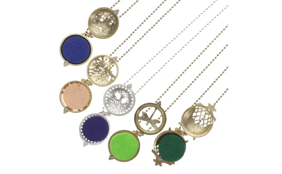 PLAFOPE Disfuser Necklace 5pcs Aromatherapy Necklace Essential Oil Aroma Diffuser Necklace Car Women Choker Alloy Perfume Miss - product information 3