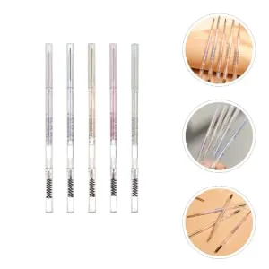 Outanaya 5pcs Eyebrow Makeup Pencils Eyebrow Pens Pencils with Ash Brown Eyebrow Pencil Hair Double Bun Paste - product information 5