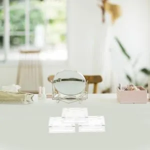 Outanaya 4pcs Transparent Square Mini Eyeshadow Box Empty Pans for Lip Balm Mini Lipstick Mini Plates Plastic - product information 2