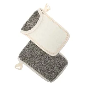 WOONEKY 2pcs Black Linen Soap Bag Bubble Making Net Pouch Bath Loofah Soap Net Bag Soap Saver Pocket Flax - product information 3