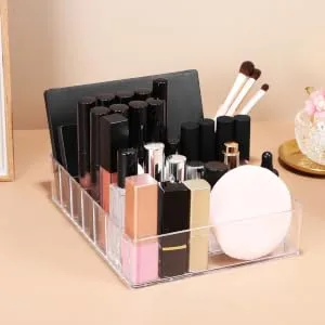 WHAMVOX 2pcs Case Makeup Clear Storage Palette Eyeshadow Pallet Stand Divided for Desktop Organizer Dresser - product information 1