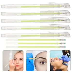 FOYTOKI 5pcs Beauty Spot Eyebrow Pen Eyebrow Permanent Pen White Markers Medical Plastic - product information 1