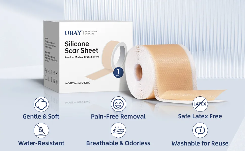 Silicone Scar Tape for Surgical Scars - Extra Long Scar Sheets for C-Section (59 in x 1.5 in) - product information 3