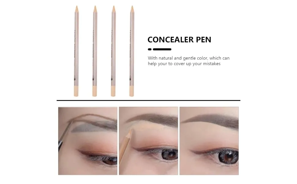 Outanaya 4pcs Concealer Pen Make up Concealer for Face Cover up Makeup Concealer Highlighter Stick Wooden 1 g (Pack of 1) Assorted Color - product information 5