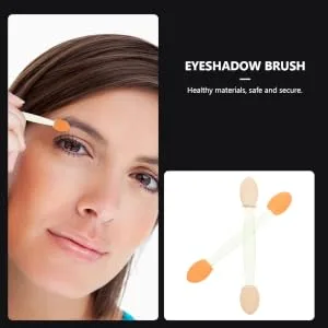Gogogmee 100pcs Double Ended Eyeshadow Brush Cosmetic Applicator Sponge Eyeshadow Stick Dual-side Makeup Tool Eye Makeup Applicator Latex Sponge Cosmetic Tool Makeup Brush 6.5x1.3cm Green - product information 1